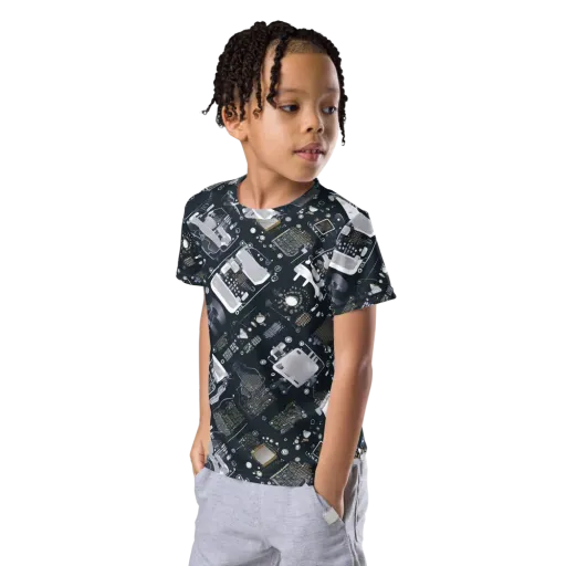 Circuit Noir on a Kids Crew Neck T-Shirt