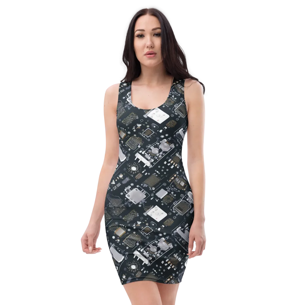 Circuit Noir on Bodycon Dress — Front