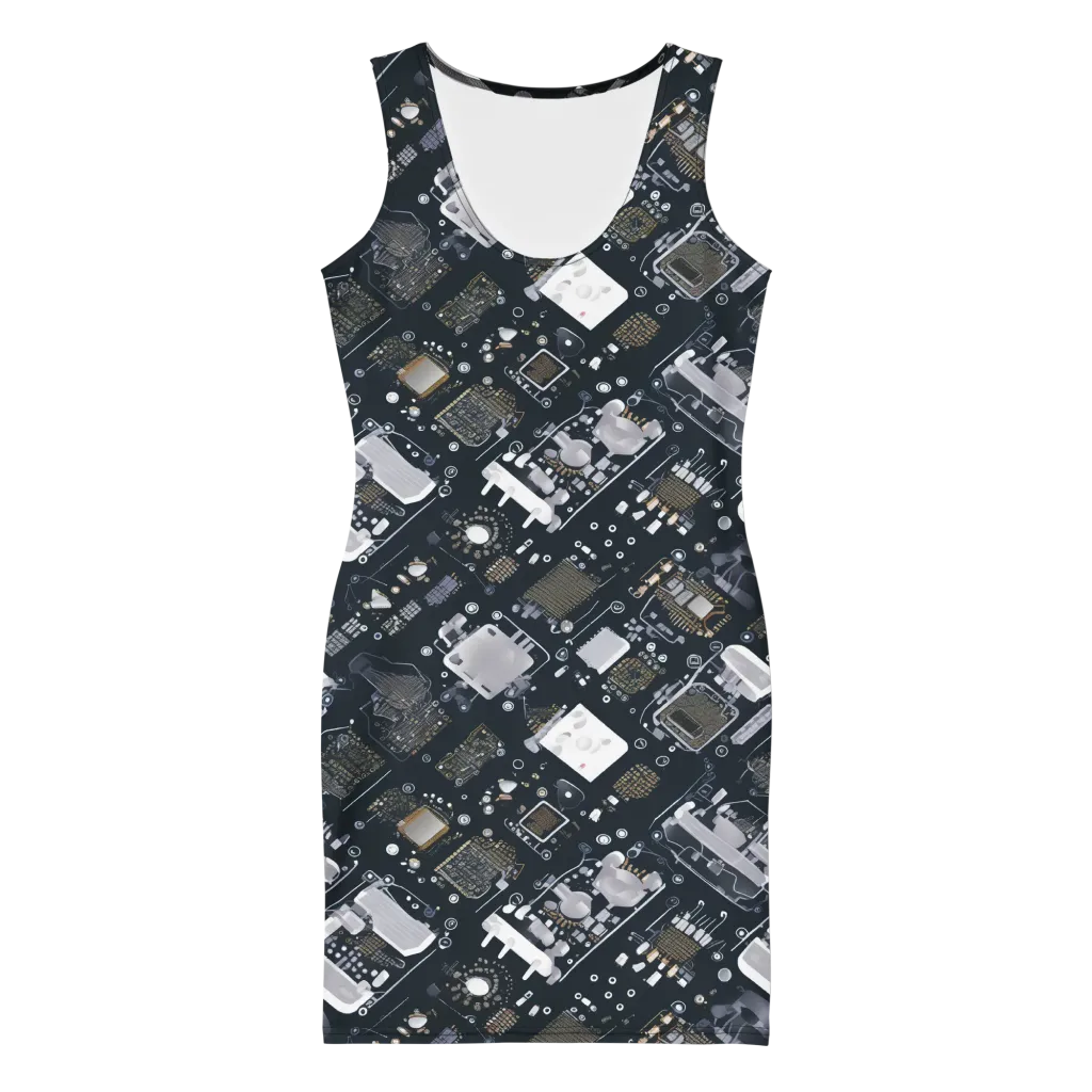 Circuit Noir on Bodycon Dress — Front