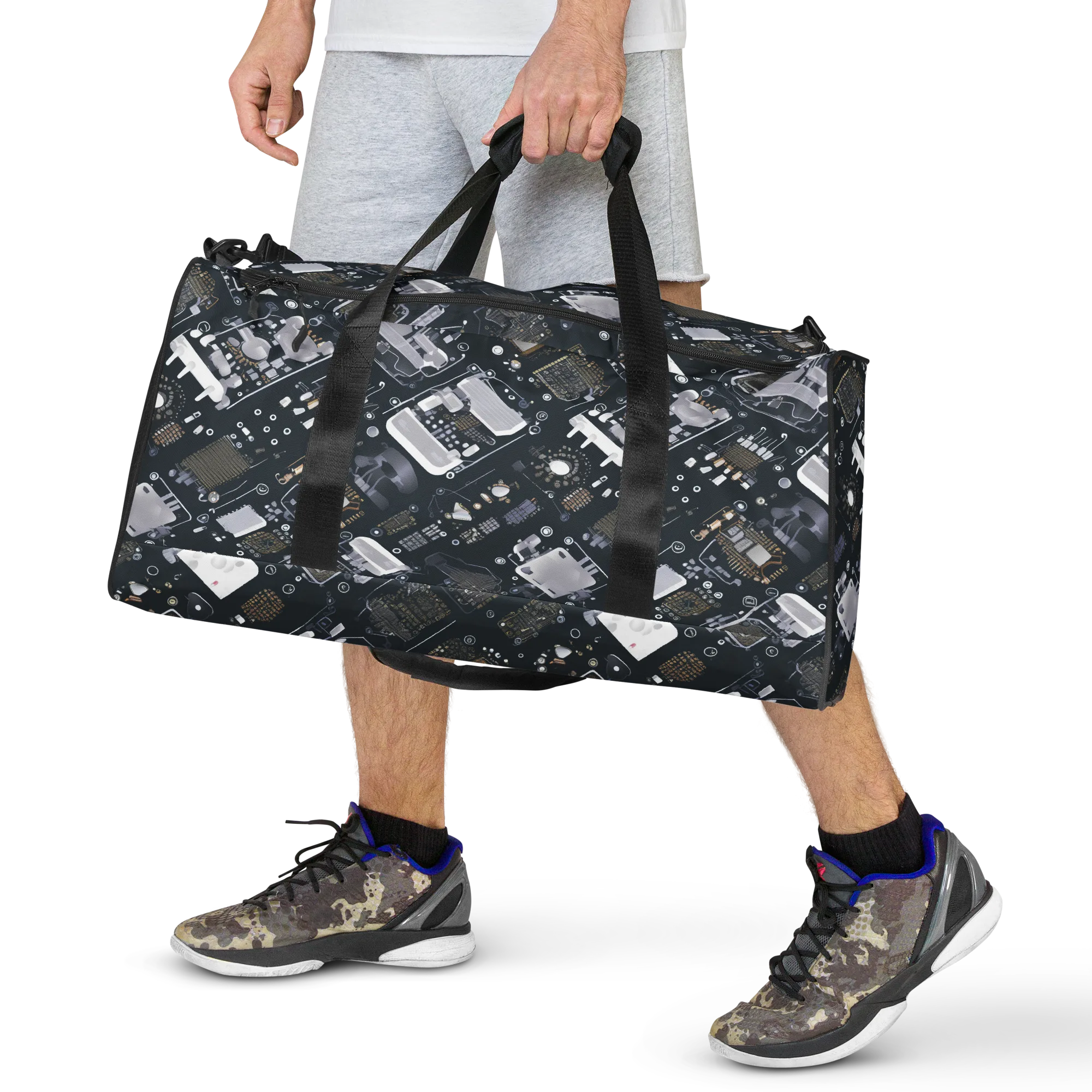 Circuit Noir on Duffle Bag — Front