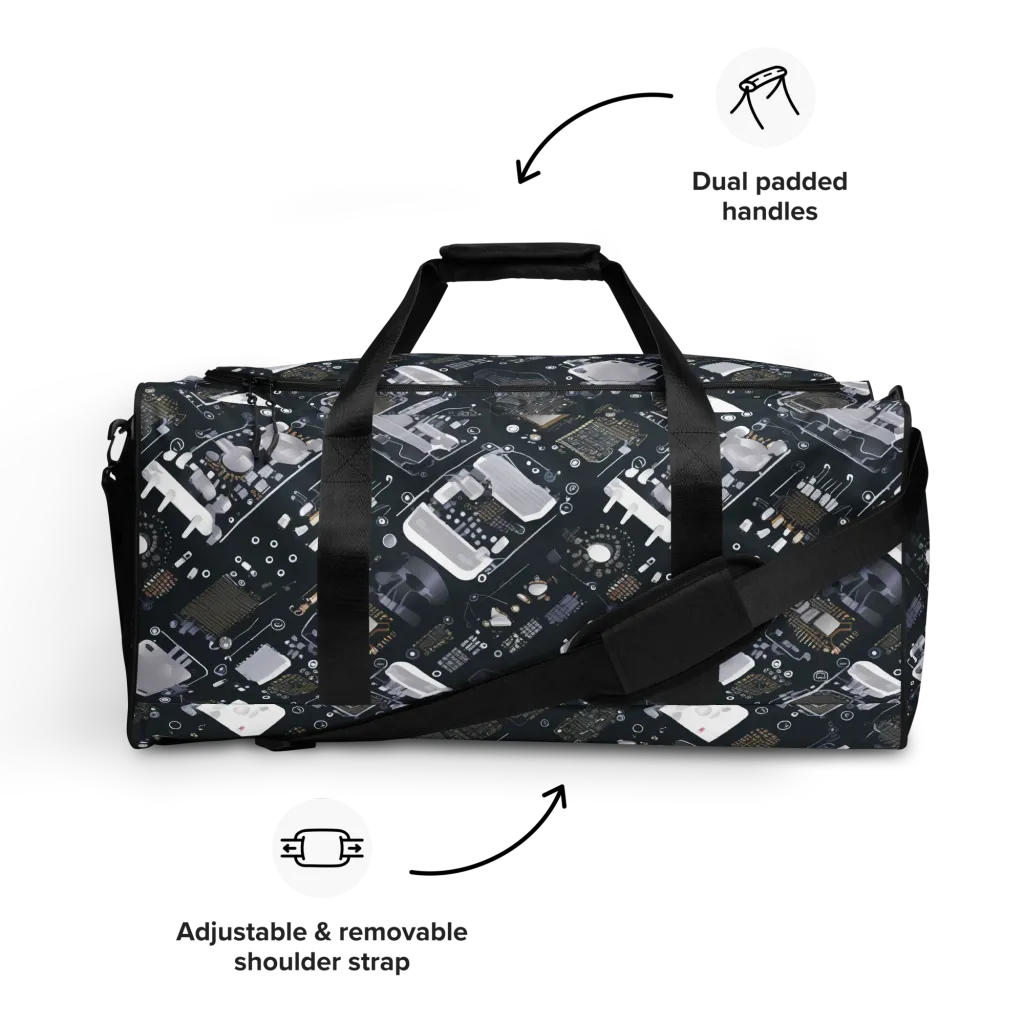 Circuit Noir on Duffle Bag — Front