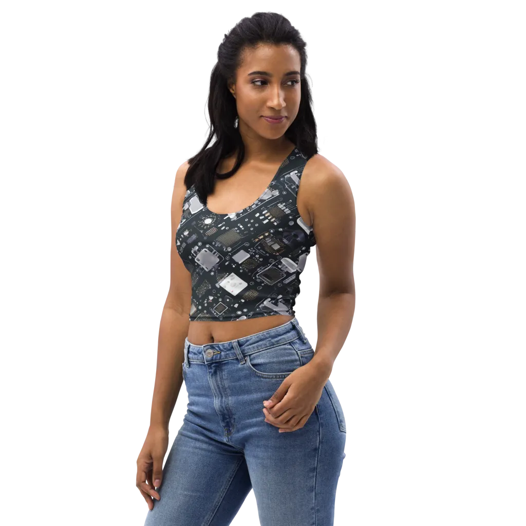 Circuit Noir on Crop Top — Left Front