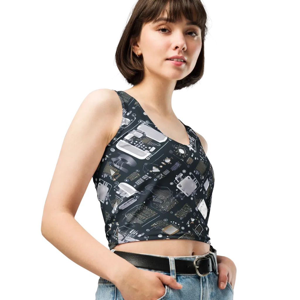 Circuit Noir on Crop Top — Right Front