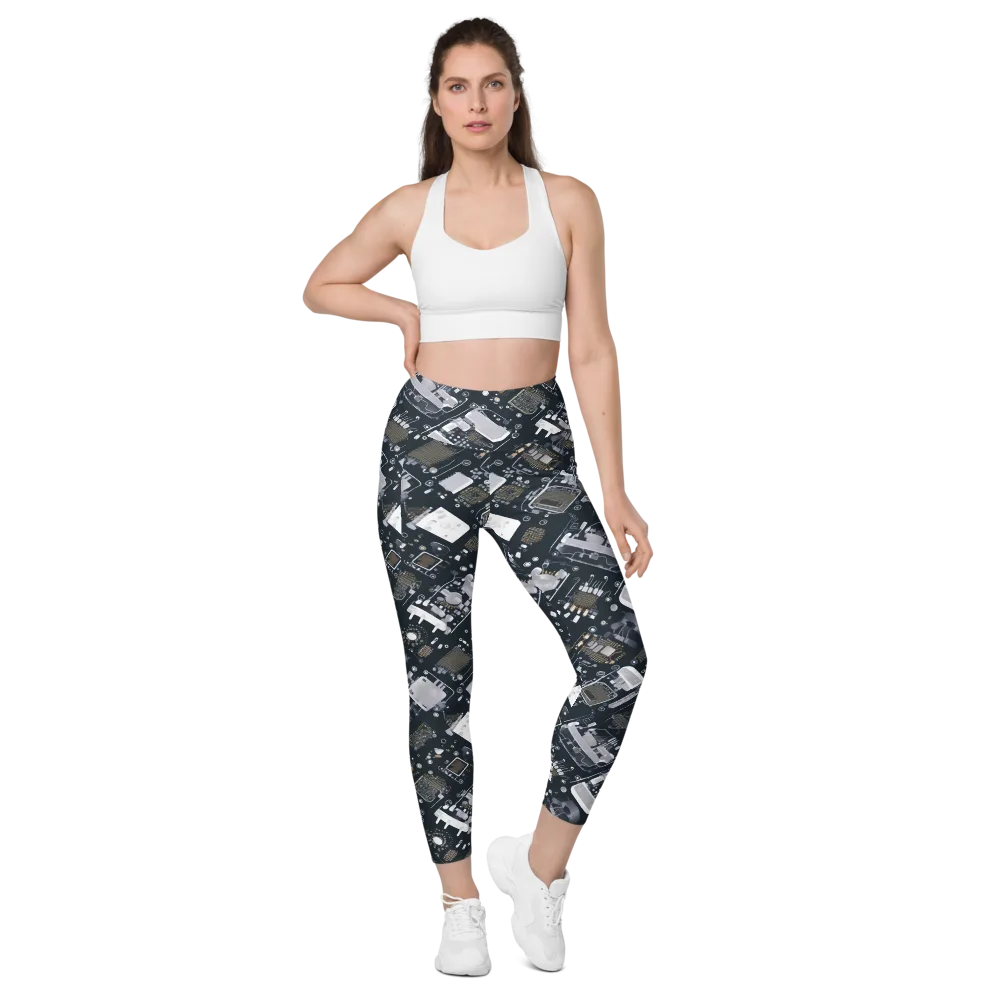 Circuit Noir on Leggings with Pockets — Front
