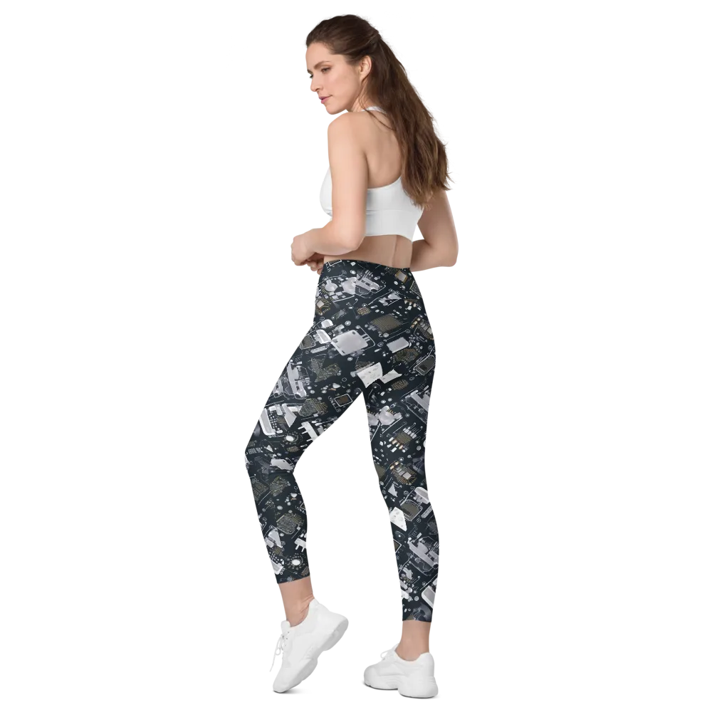 Circuit Noir on Leggings with Pockets — Left Back