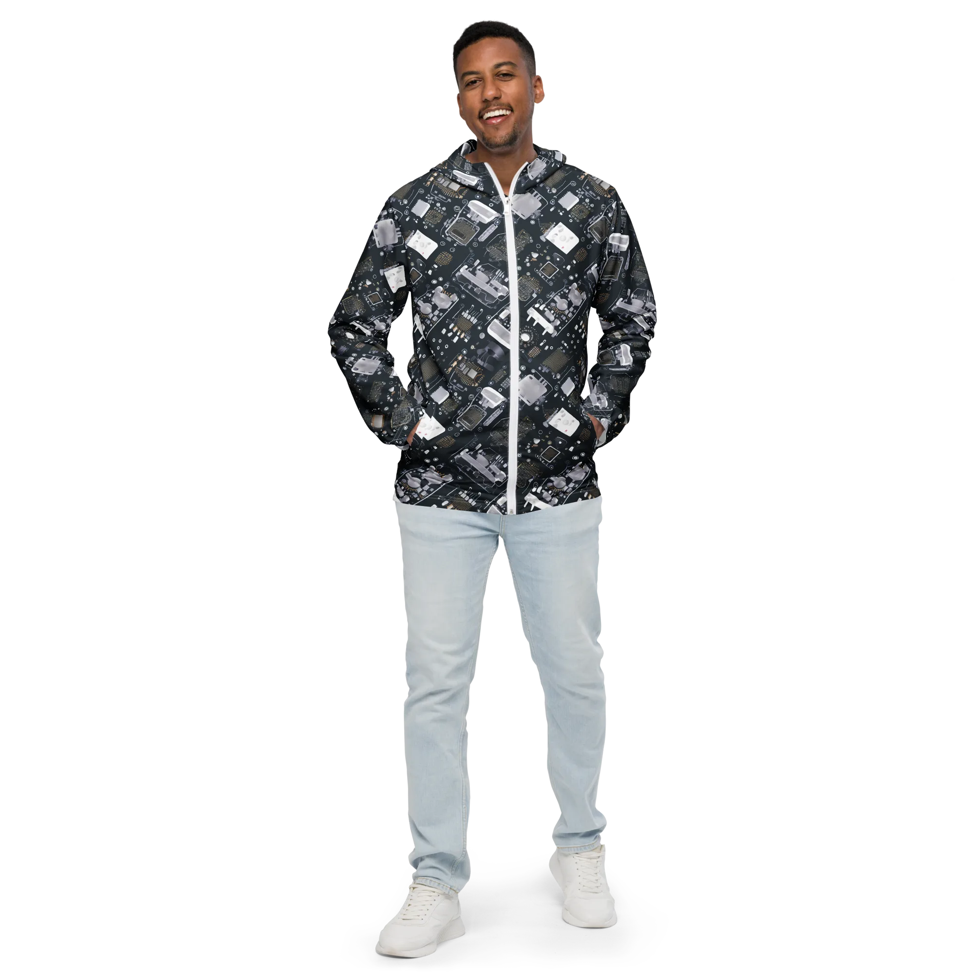 Circuit Noir on Men's Windbreaker — Front