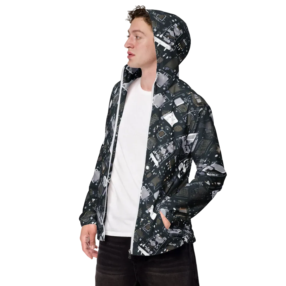 Circuit Noir on Men's Windbreaker — Left Front