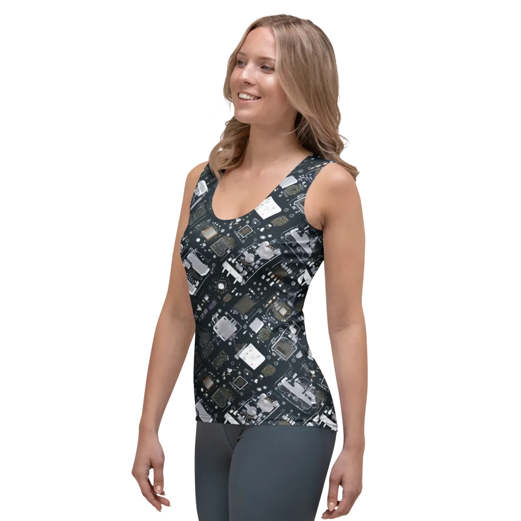 Circuit Noir on Women's Tank Top — Left Front