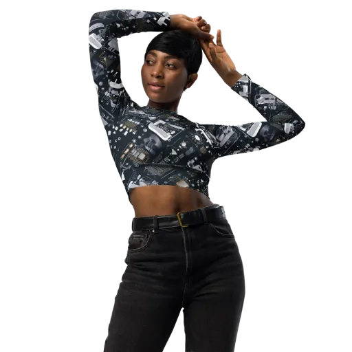Circuit Noir on a Long Sleeve Crop Top