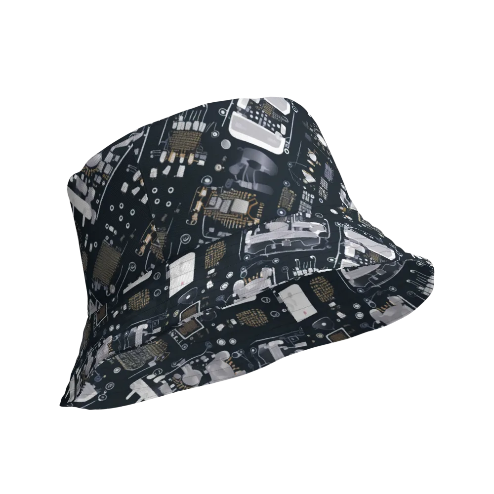 Circuit Noir on Reversible Bucket Hat — Product details Outside