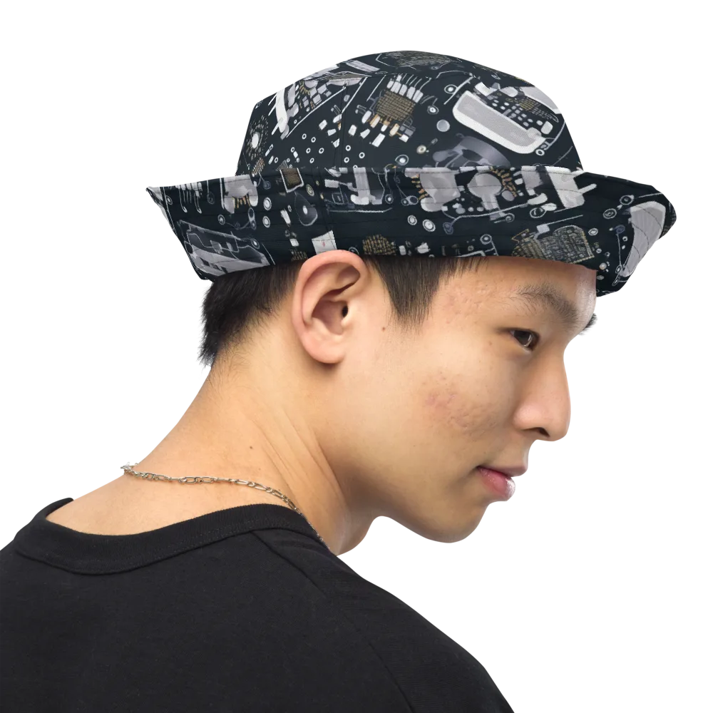 Circuit Noir on Reversible Bucket Hat — Right Outside