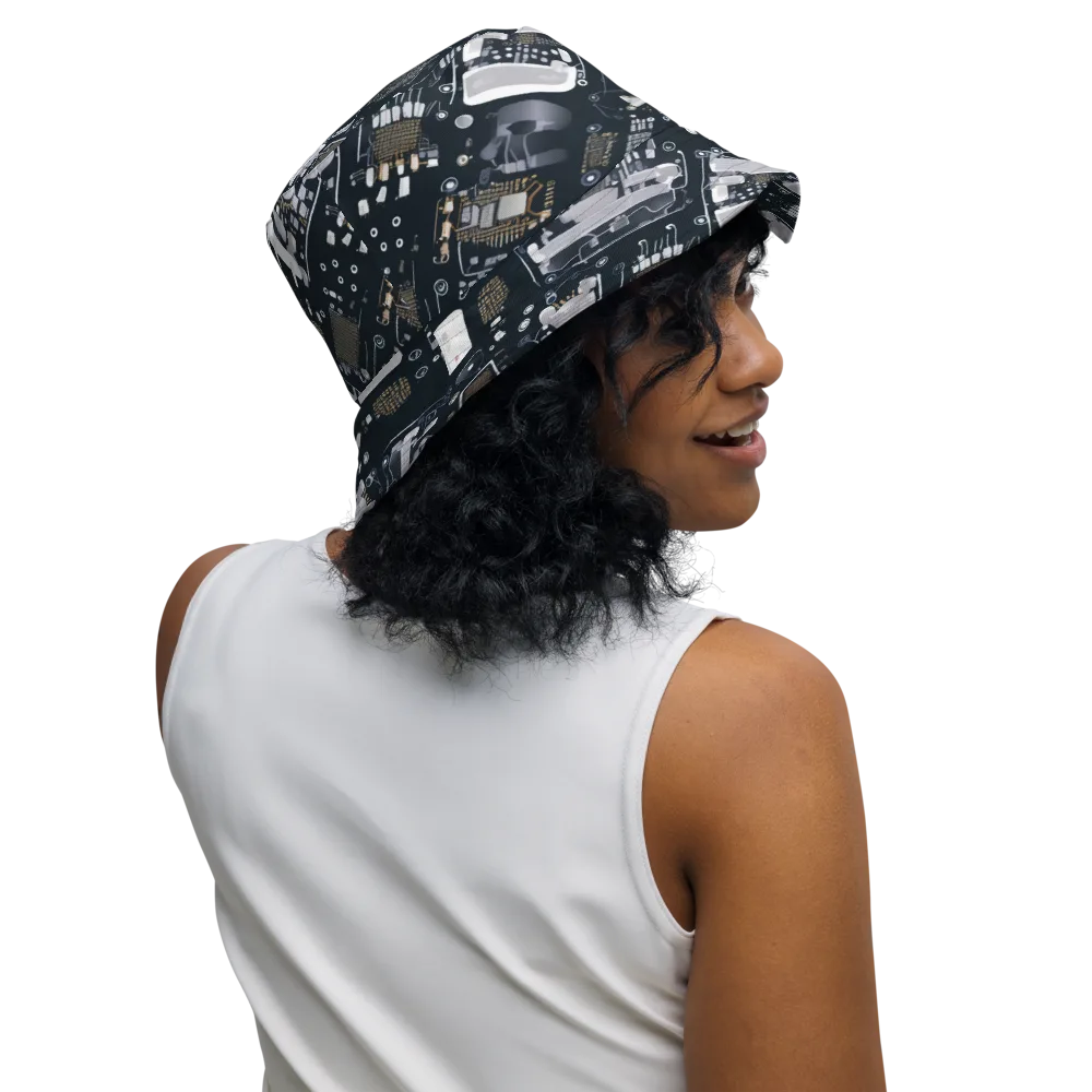 Circuit Noir on Reversible Bucket Hat — Right Outside