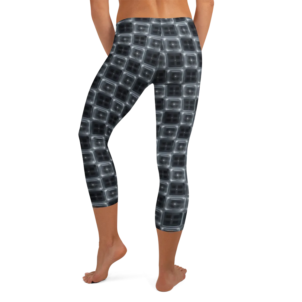 Chrome Grid on Capri Leggings — Back