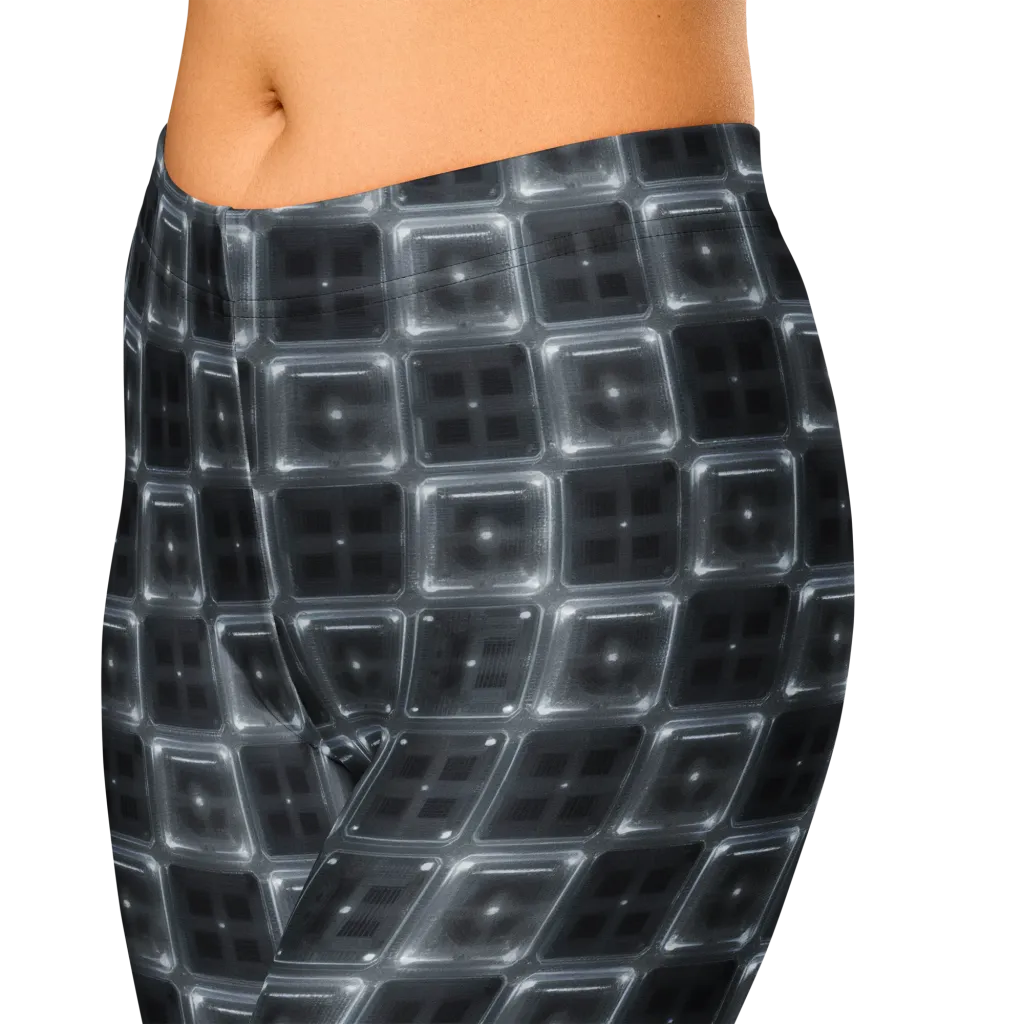 Chrome Grid on Capri Leggings — Zoomed-in