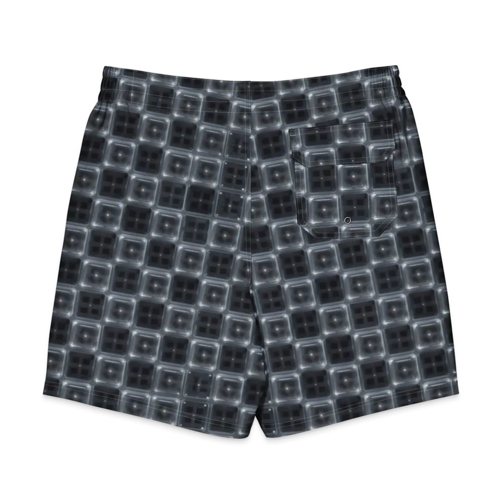 Chrome Grid on Men's Board Shorts — Back