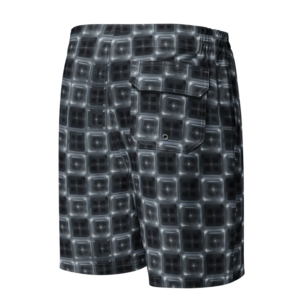 Chrome Grid on Men's Board Shorts — Back
