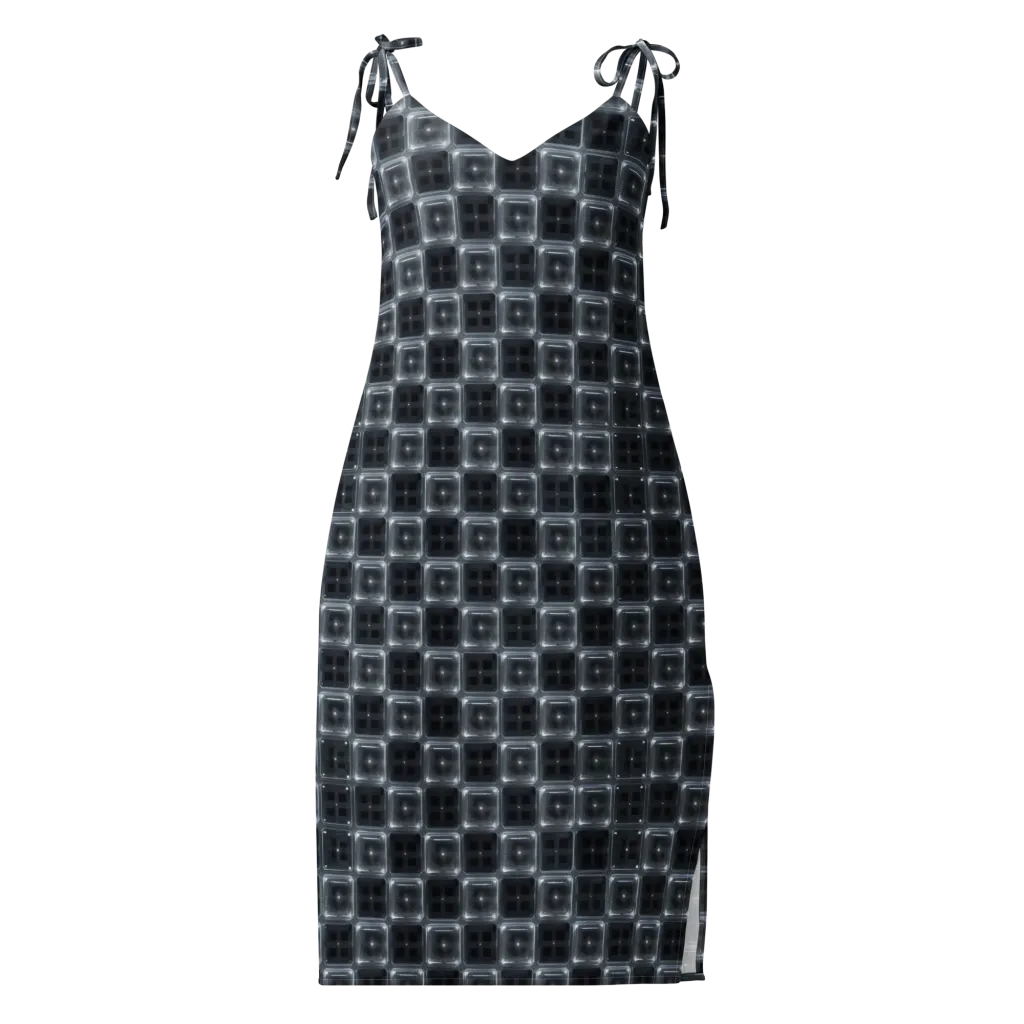 Chrome Grid on Slip Dress — Front