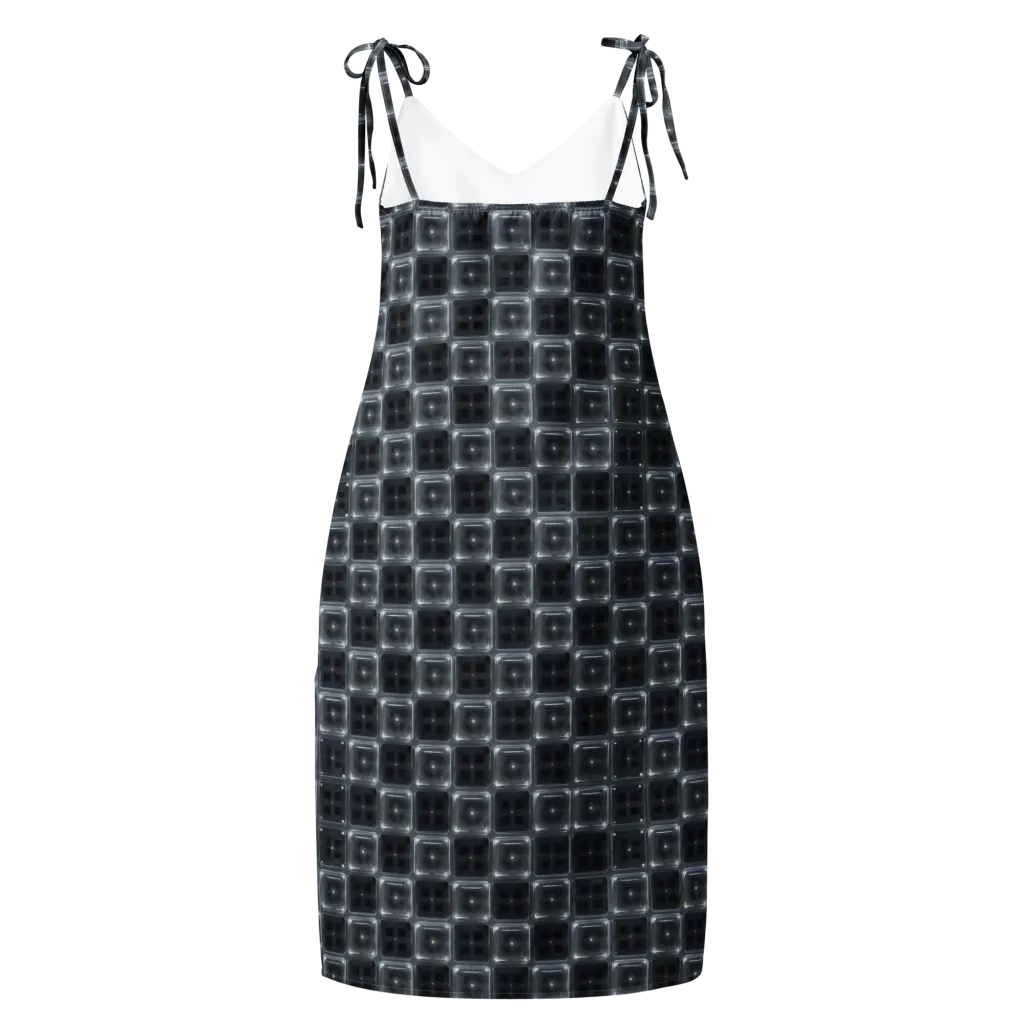 Chrome Grid on Slip Dress — Back
