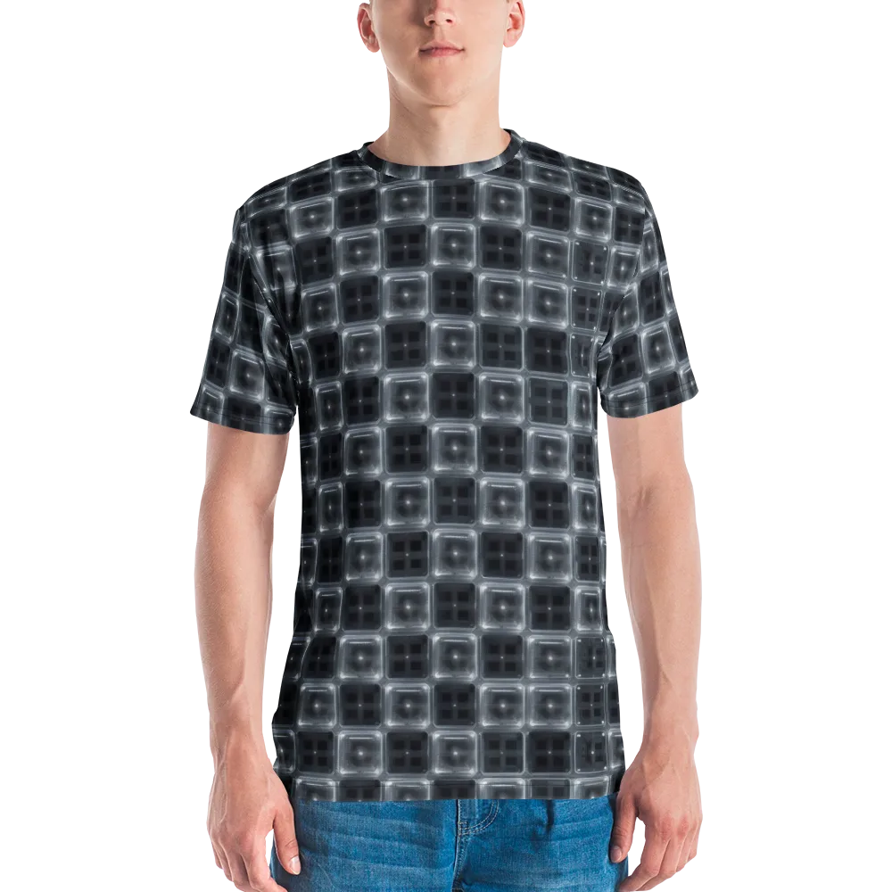 Chrome Grid on Men's Crew Neck T-Shirt — Front