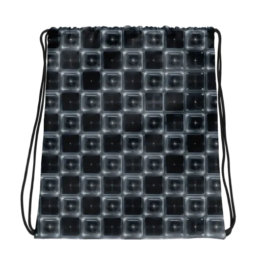 Chrome Grid on a Drawstring Bag