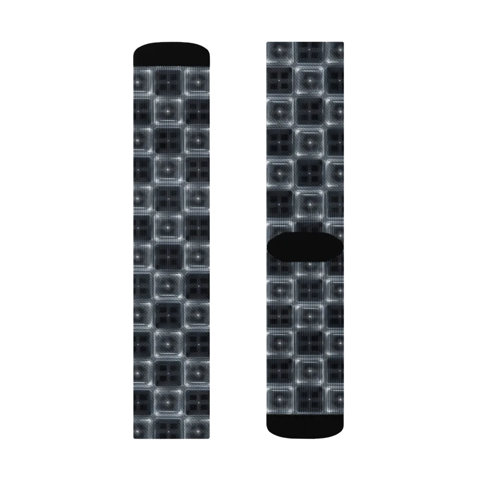 Chrome Grid on Socks — Right Sock