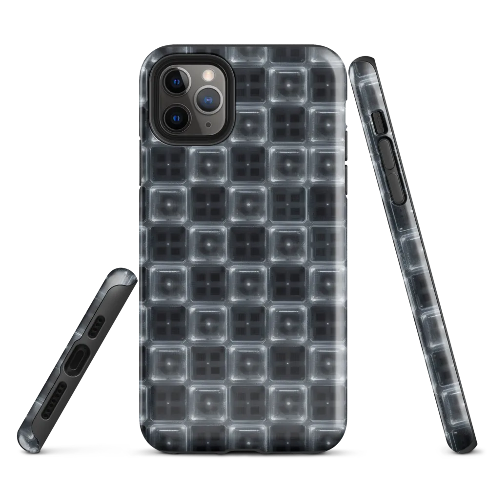 Chrome Grid on Tough Case for iPhone® — Front