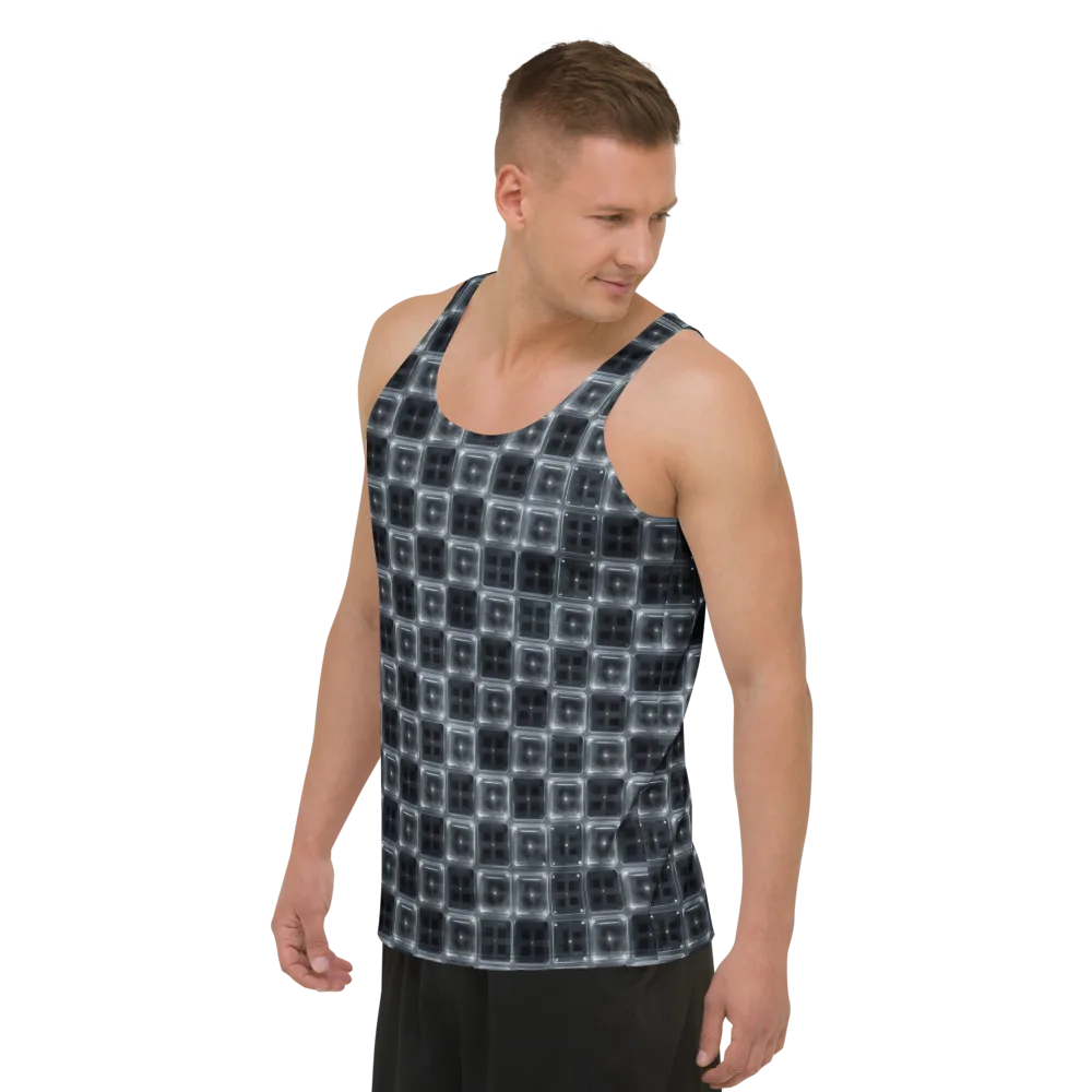 Chrome Grid on Men's Tank Top — Left Front