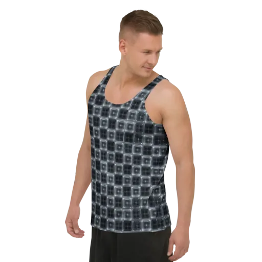Chrome Grid on a Men's Tank Top