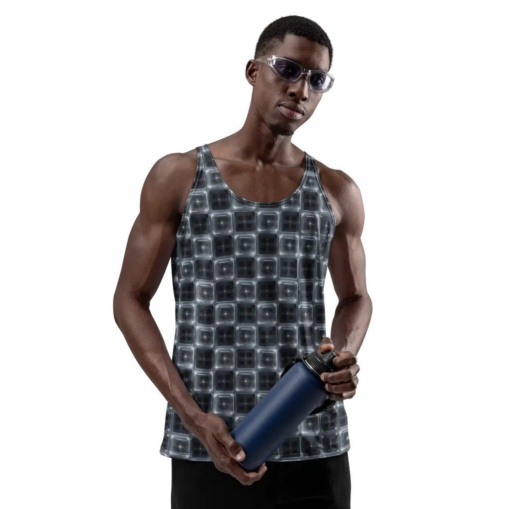 Chrome Grid on Men's Tank Top — Front