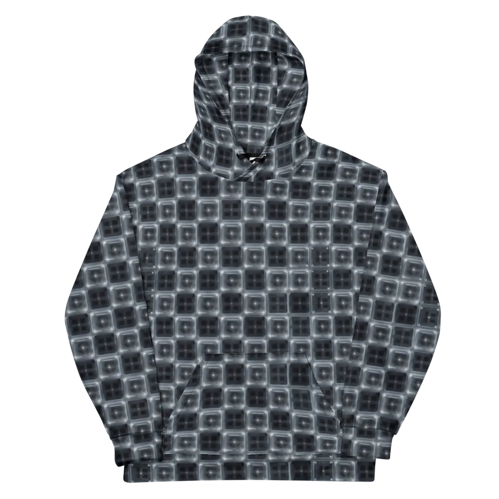 Chrome Grid on Cotton Hoodie — Front