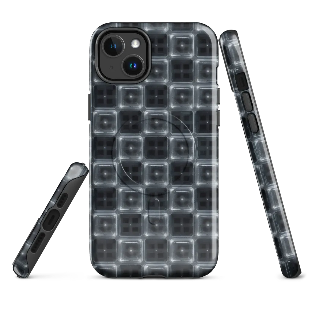 Chrome Grid on MagSafe Tough Case for iPhone® — Front