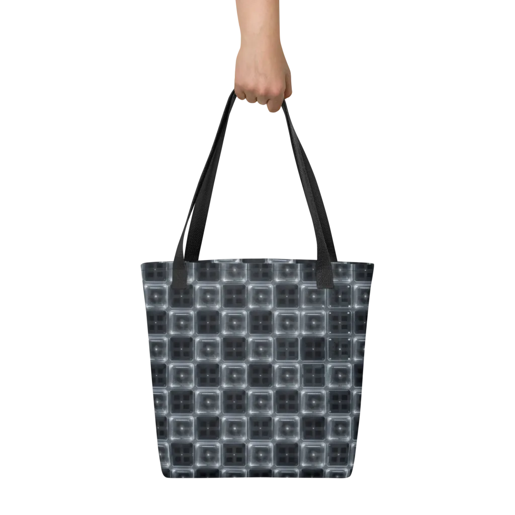 Chrome Grid on Tote Bag — Front