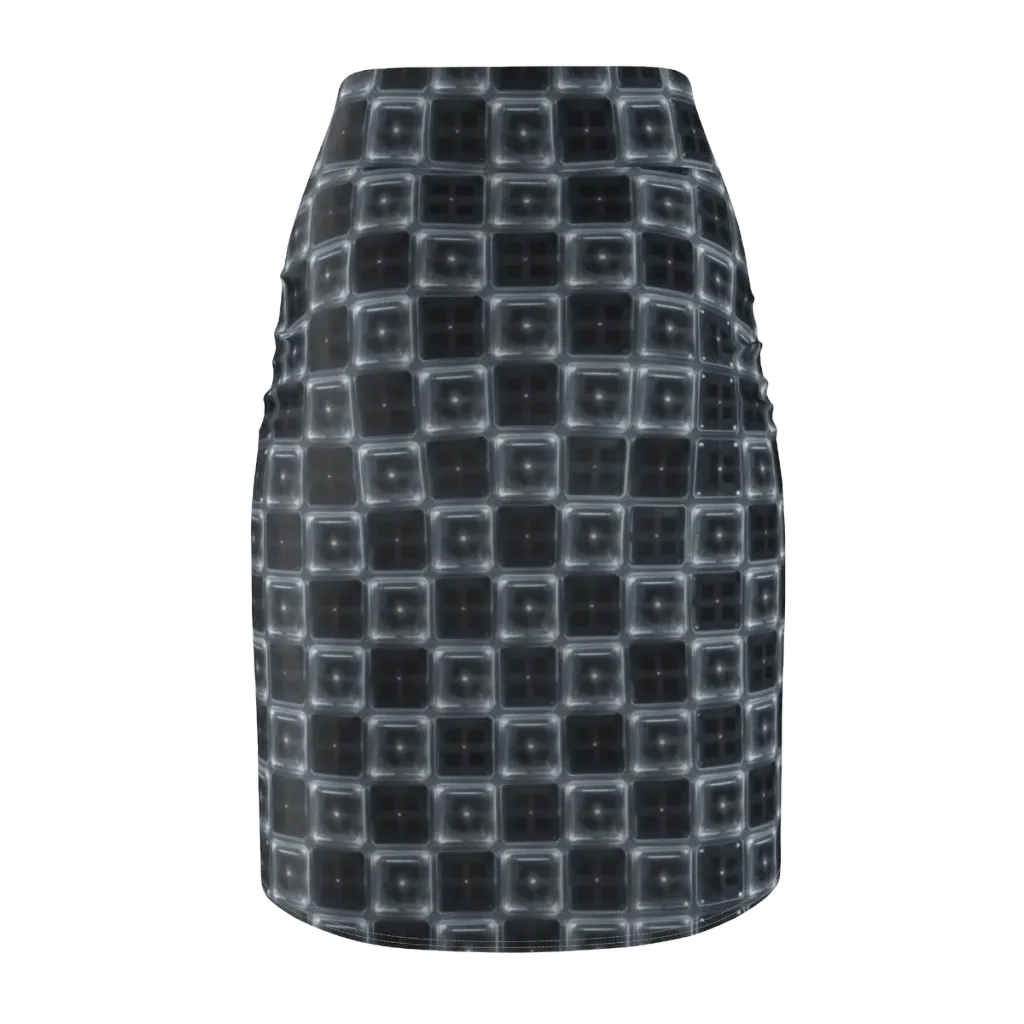 Chrome Grid on Pencil Skirt — Back