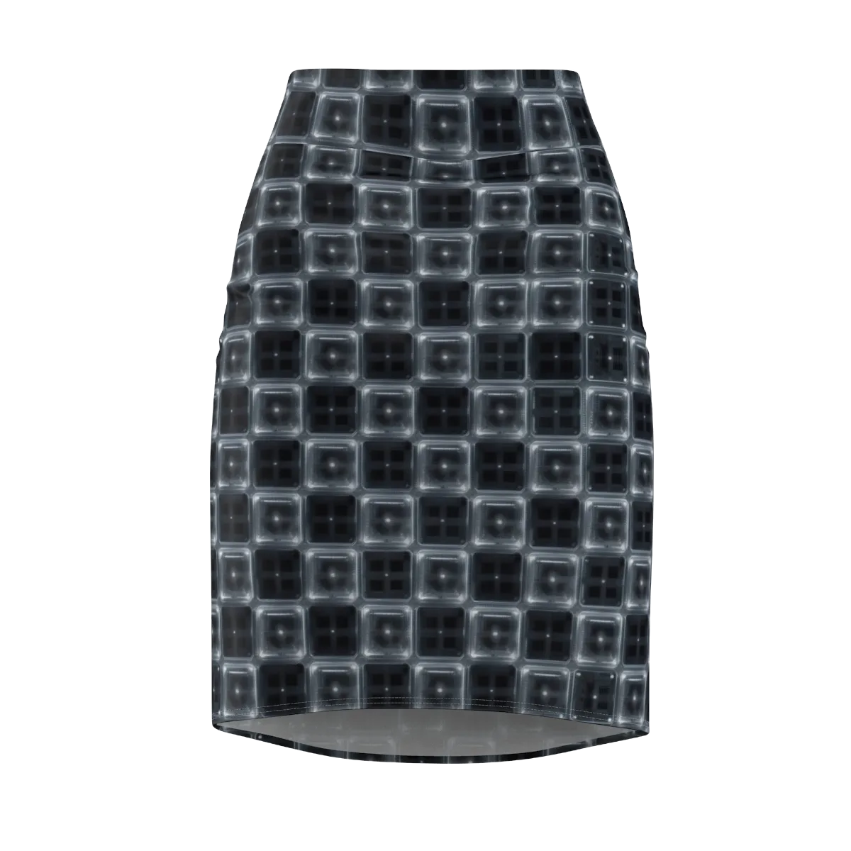 Chrome Grid on Pencil Skirt — Front
