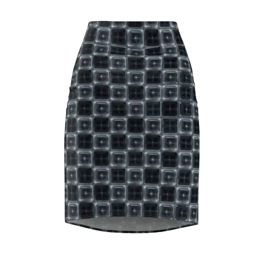 Chrome Grid on a Pencil Skirt