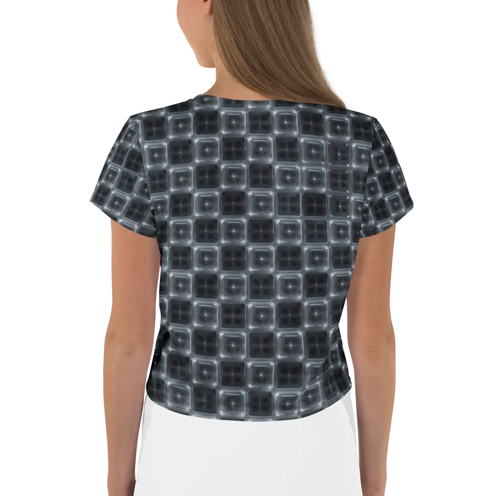 Chrome Grid on Crop Tee — Back
