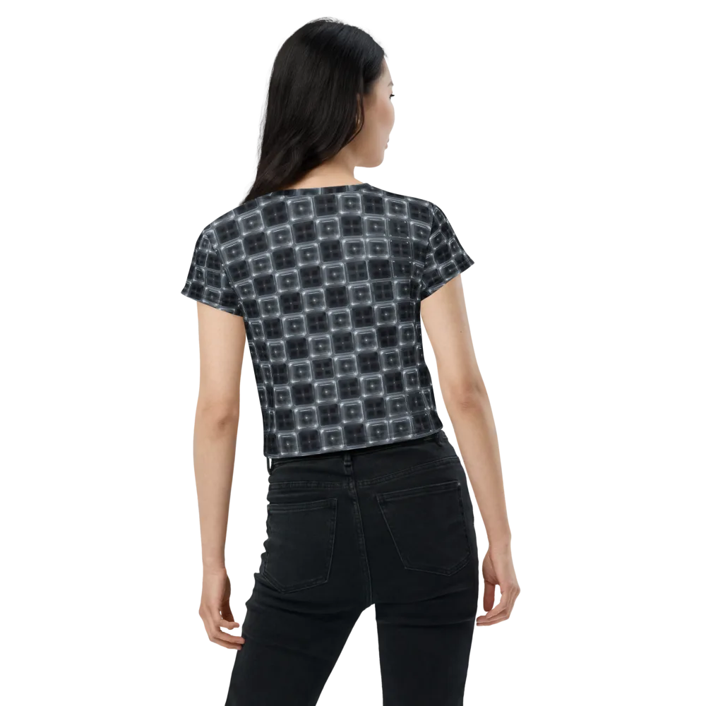 Chrome Grid on Crop Tee — Back