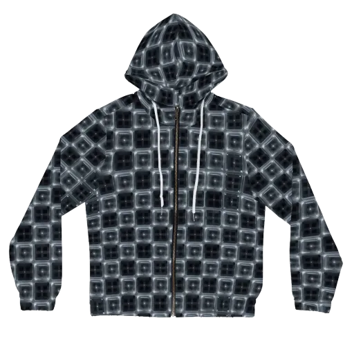 Chrome Grid on a Women's Full-Zip Hoodie