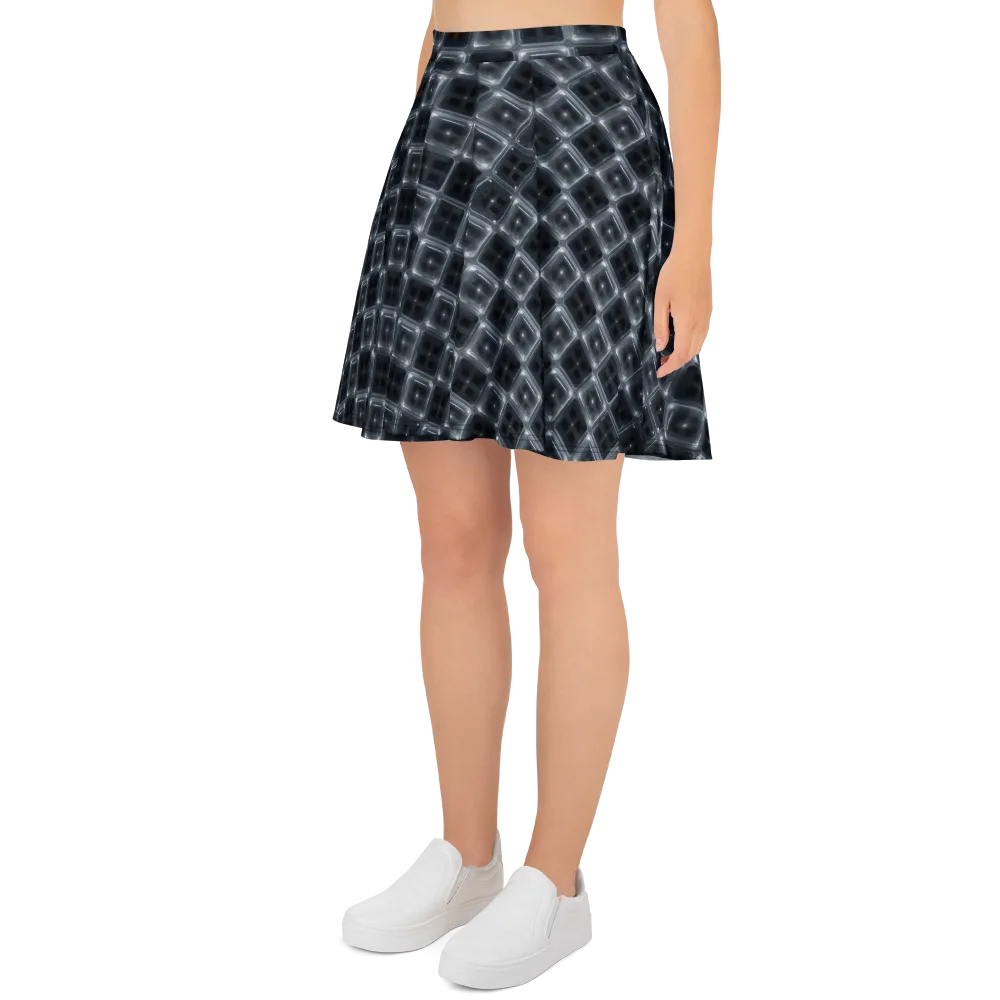 Chrome Grid on Skater Skirt — Left