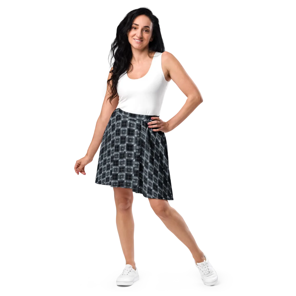 Chrome Grid on Skater Skirt — Front