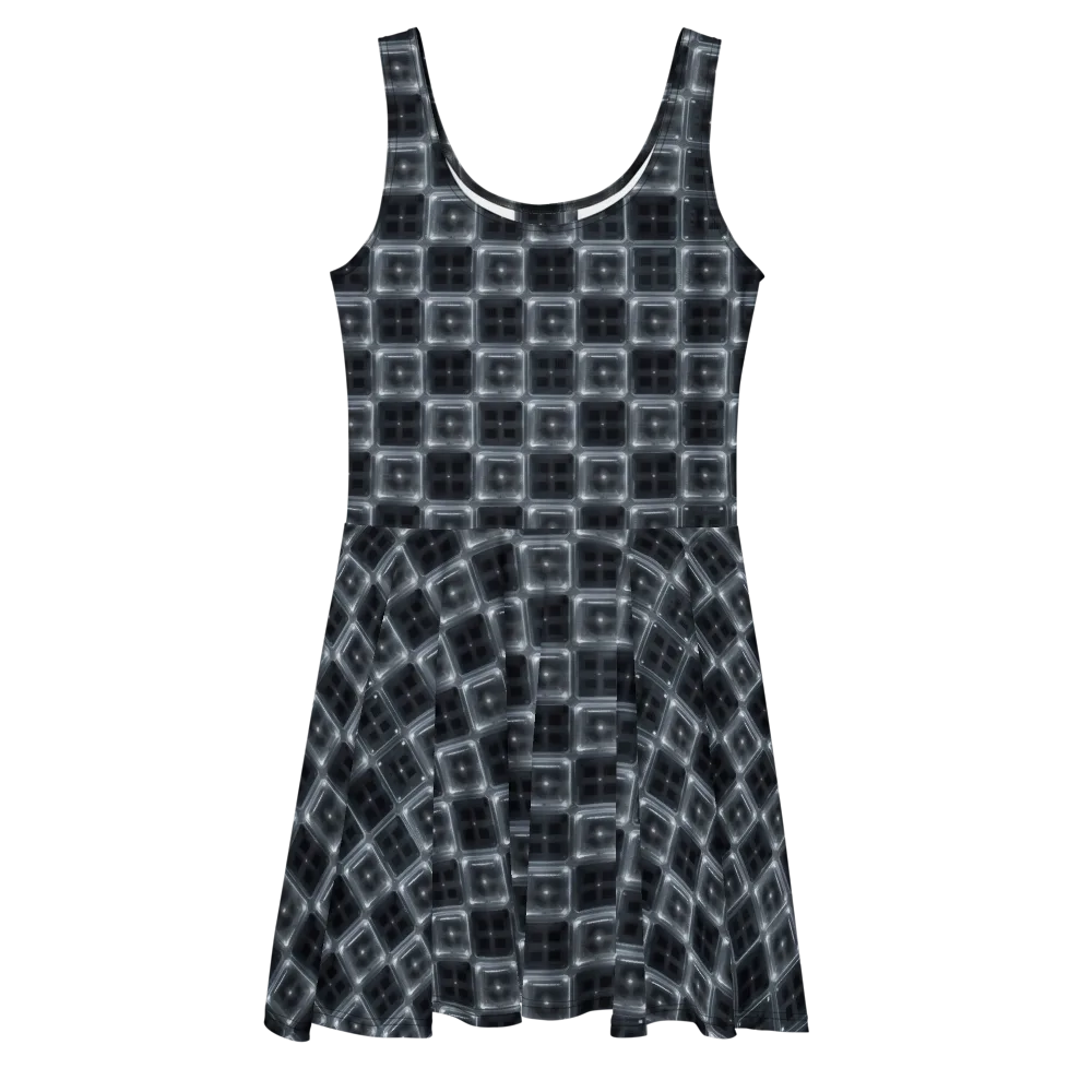 Chrome Grid on Skater Dress — Front