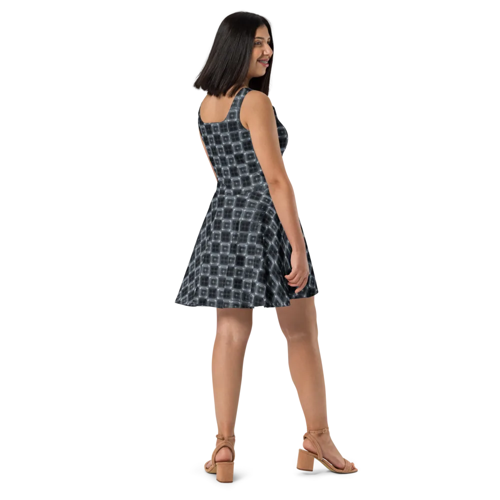 Chrome Grid on Skater Dress — Right