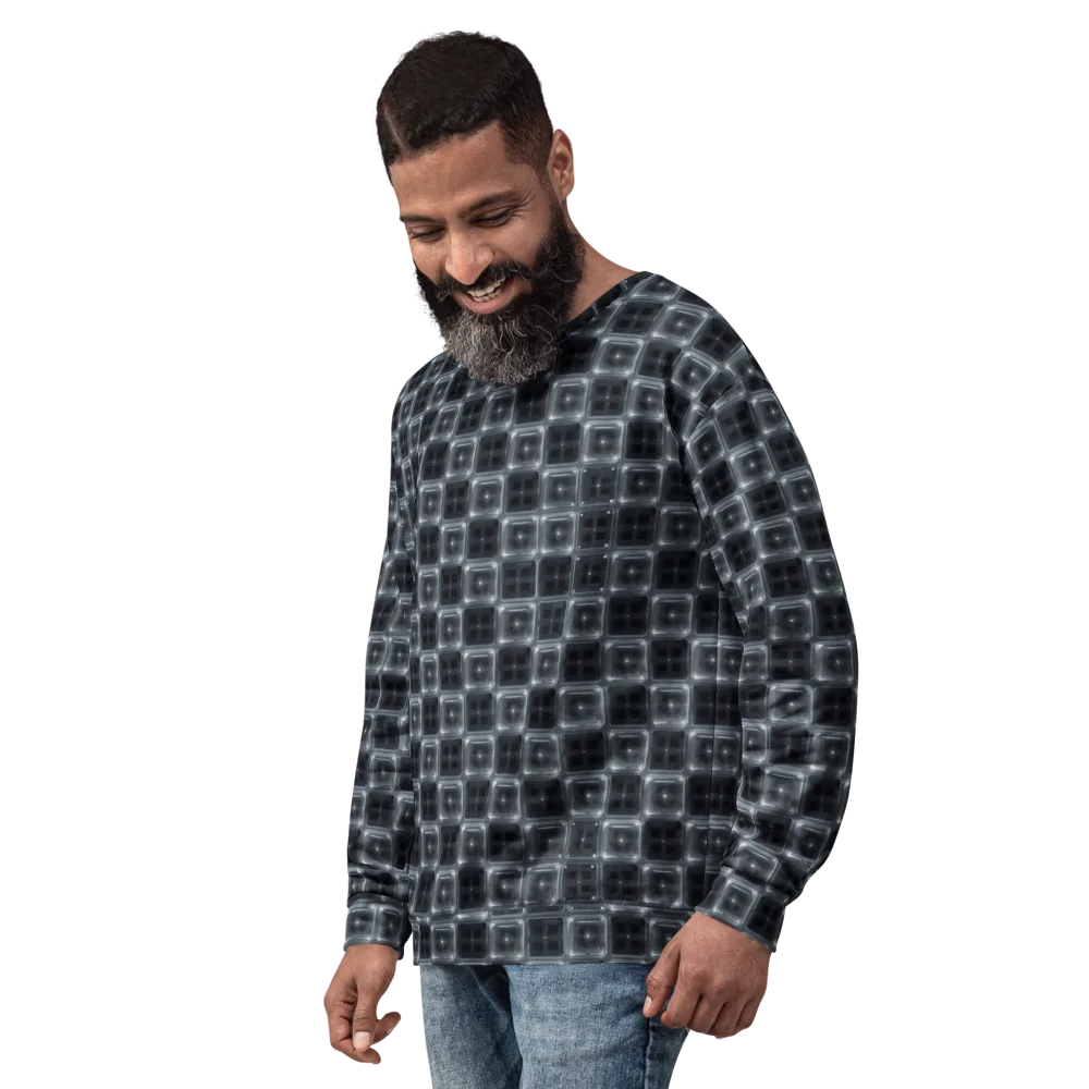 Chrome Grid on Sweatshirt — Left Front
