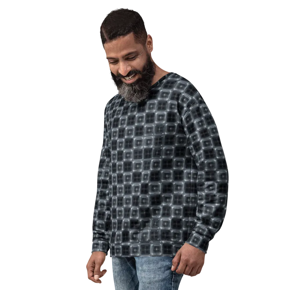 Chrome Grid on Sweatshirt — Left Front