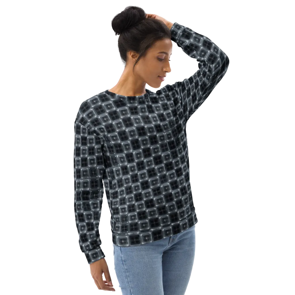 Chrome Grid on Sweatshirt — Right Front