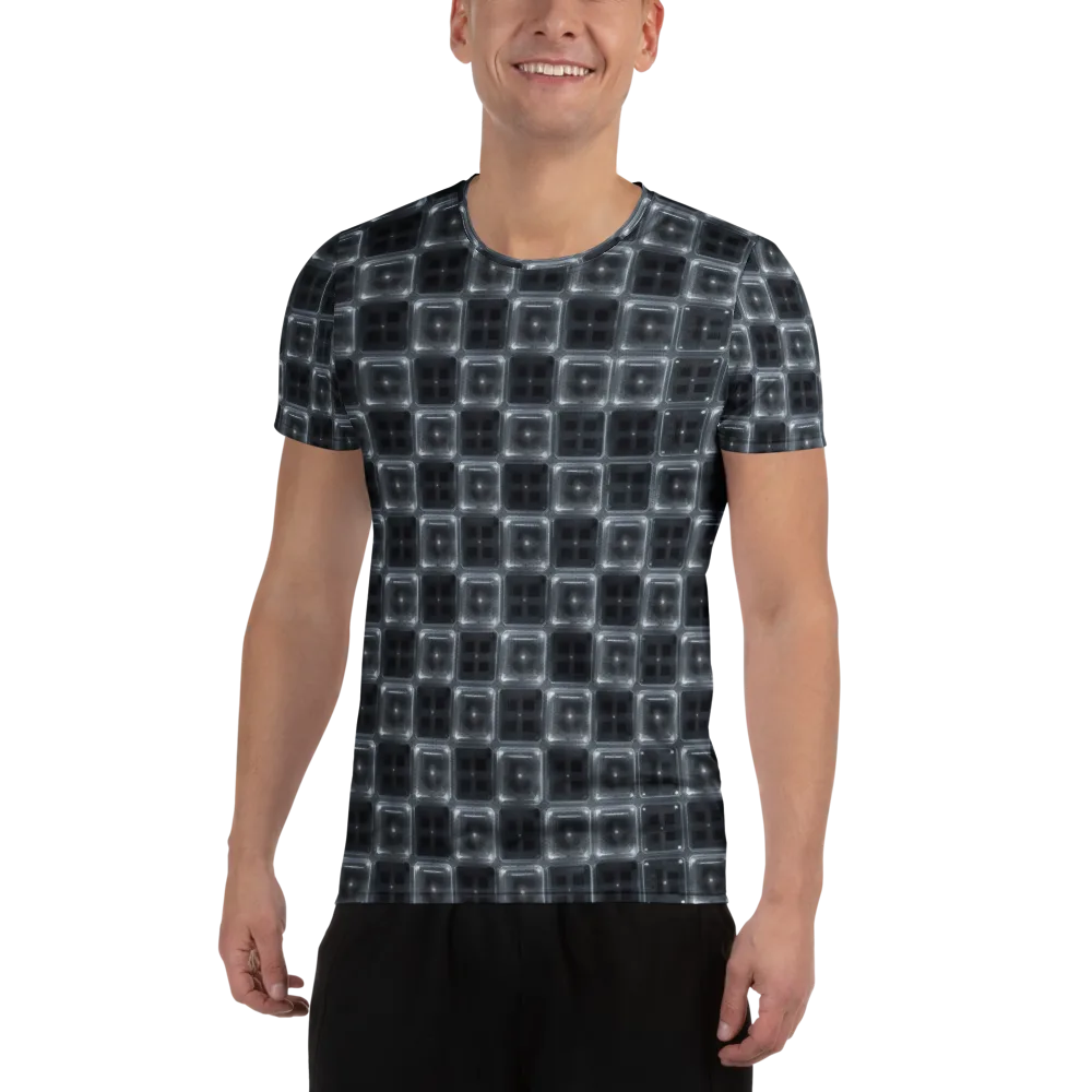 Chrome Grid on Men's Athletic T-Shirt — Front