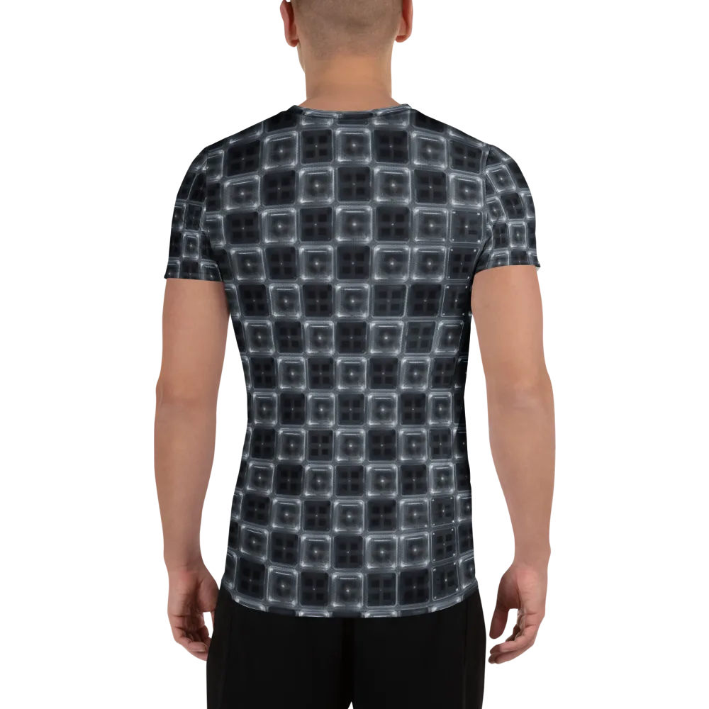 Chrome Grid on Men's Athletic T-Shirt — Back