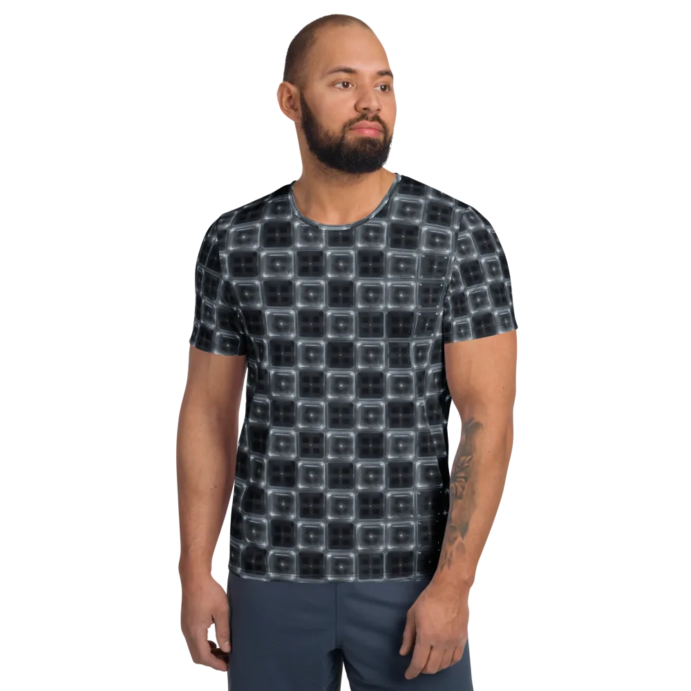 Chrome Grid on Men's Athletic T-Shirt — Front