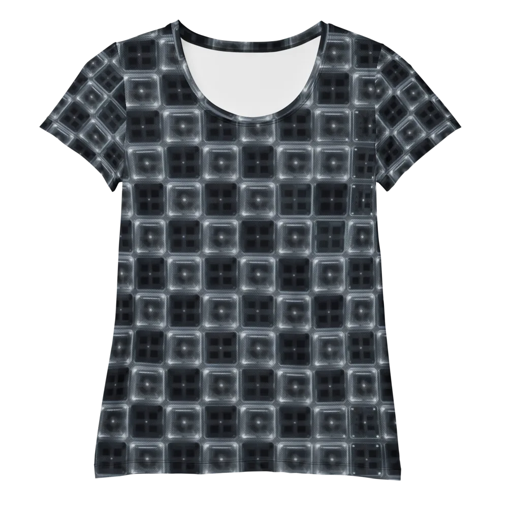 Chrome Grid on Women's Athletic T-Shirt — Front