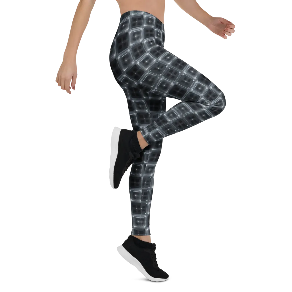 Chrome Grid on Leggings — Right